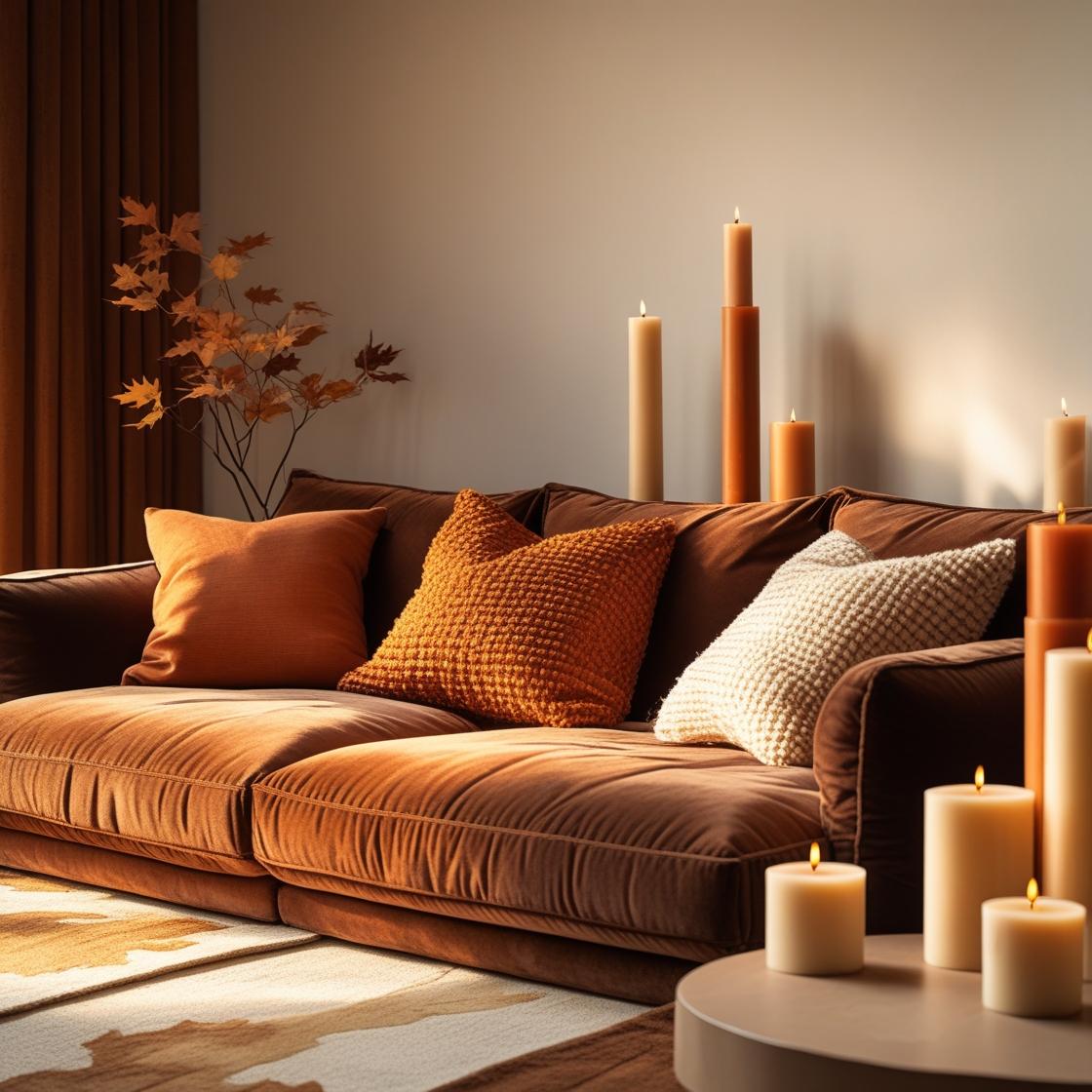 gemütliches Wohnzimmer im Herbst